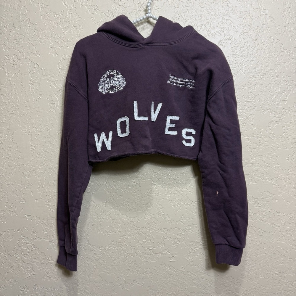Darc Sport Wolves Club SHE Cropped Hoodie Pullover Sweater Sz S 493 Of 500
